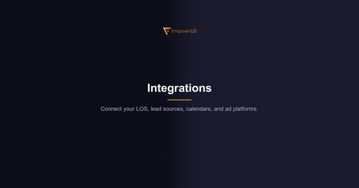 Integrations | Connect Your Mortgage Tech Stack | Empower LO
